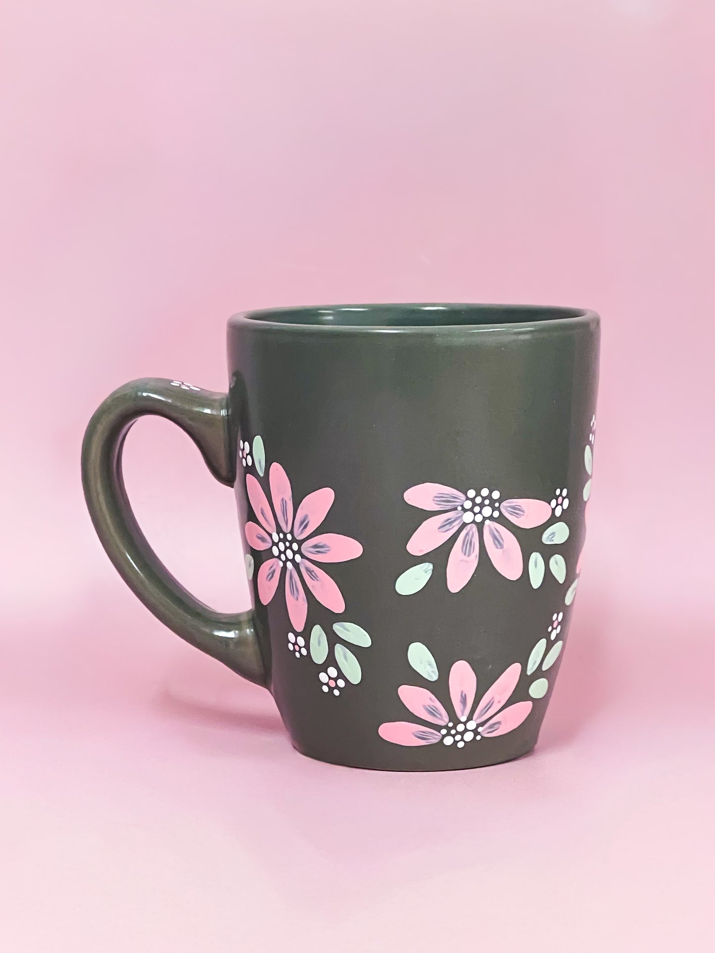Hand-painted Stoneware Mug - Olive Bloom | Personalise Me!