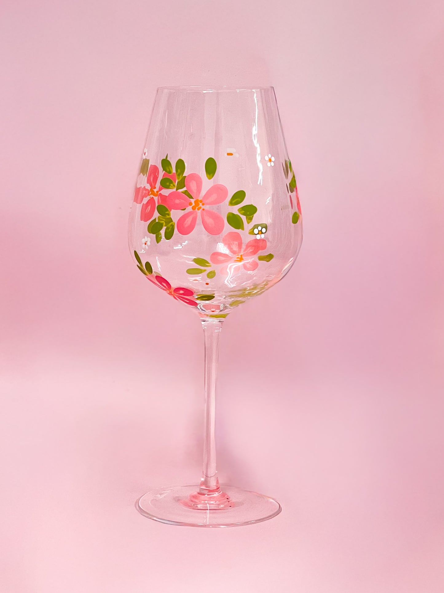 Hand-painted Ripple Wine Glass - Blossom Peach | Personalise Me!