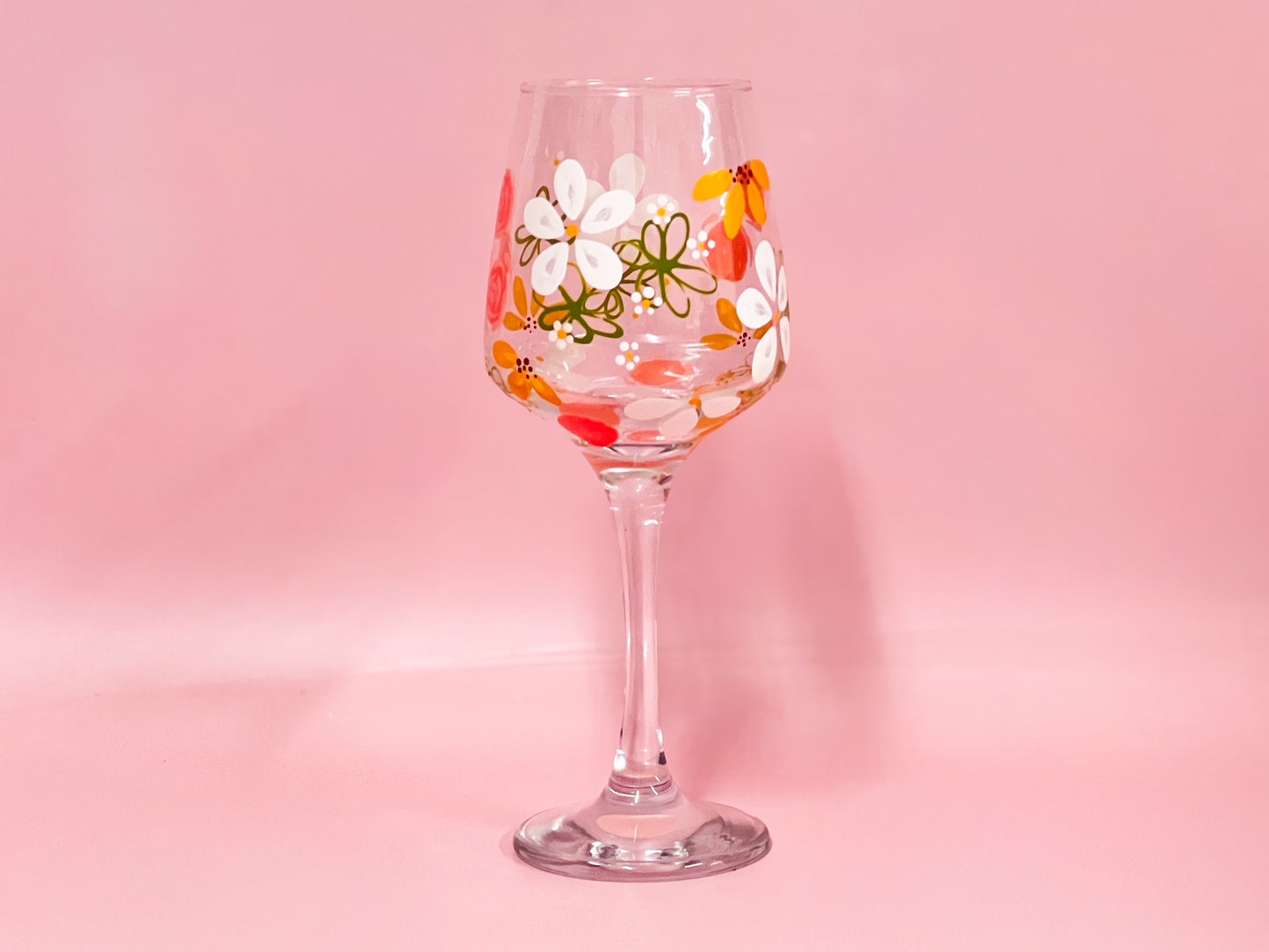 Hand-painted Wine Glass - Karly