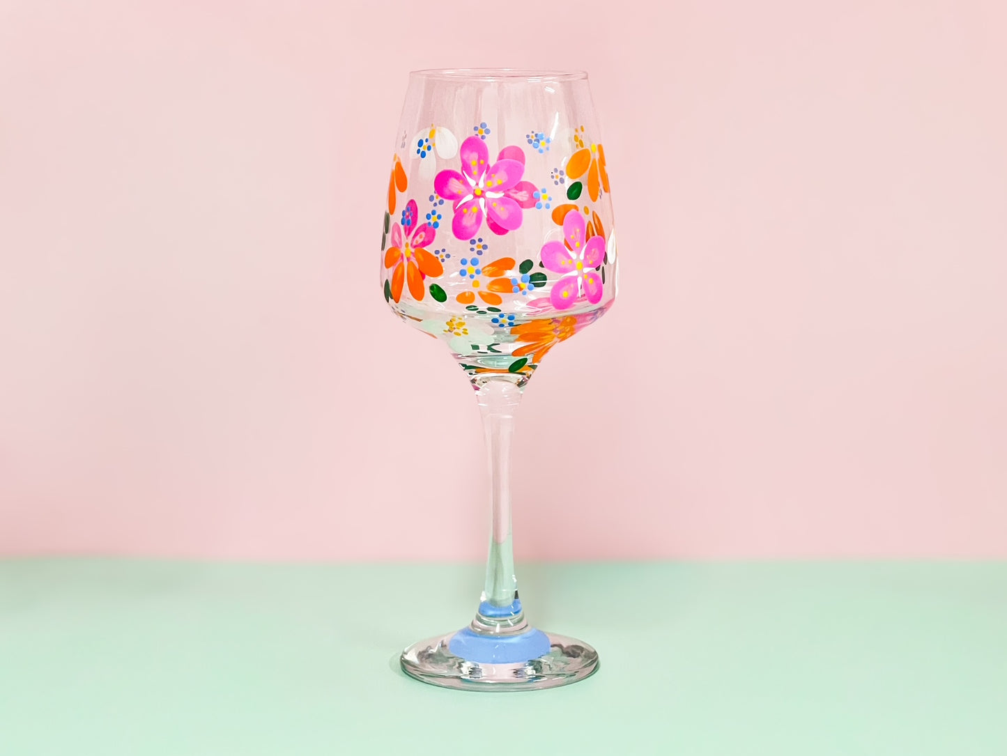 Hand-painted Wine Glass - Summertime