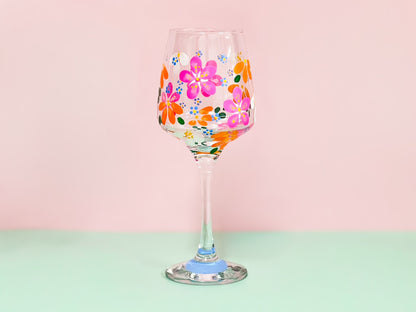 Hand-painted Wine Glass - Summertime