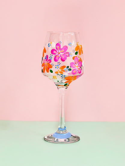Hand-painted Wine Glass - Summertime