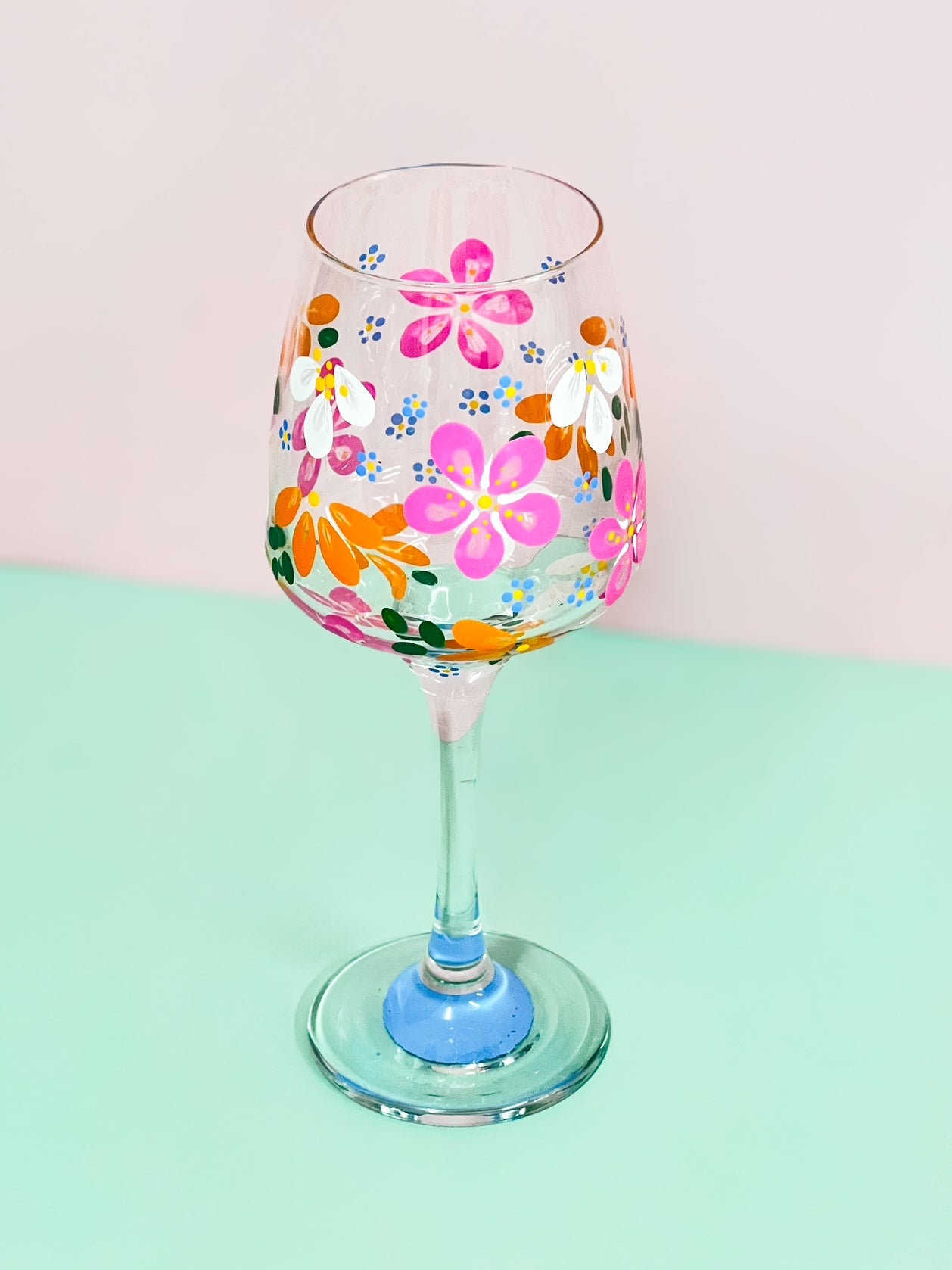 Hand-painted Wine Glass - Summertime