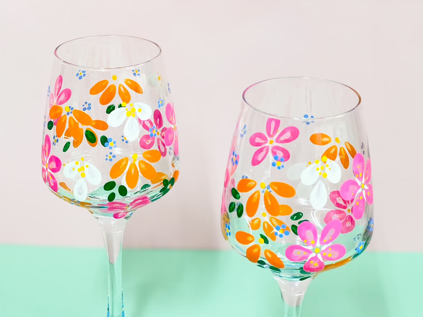 Hand-painted Wine Glass - Summertime