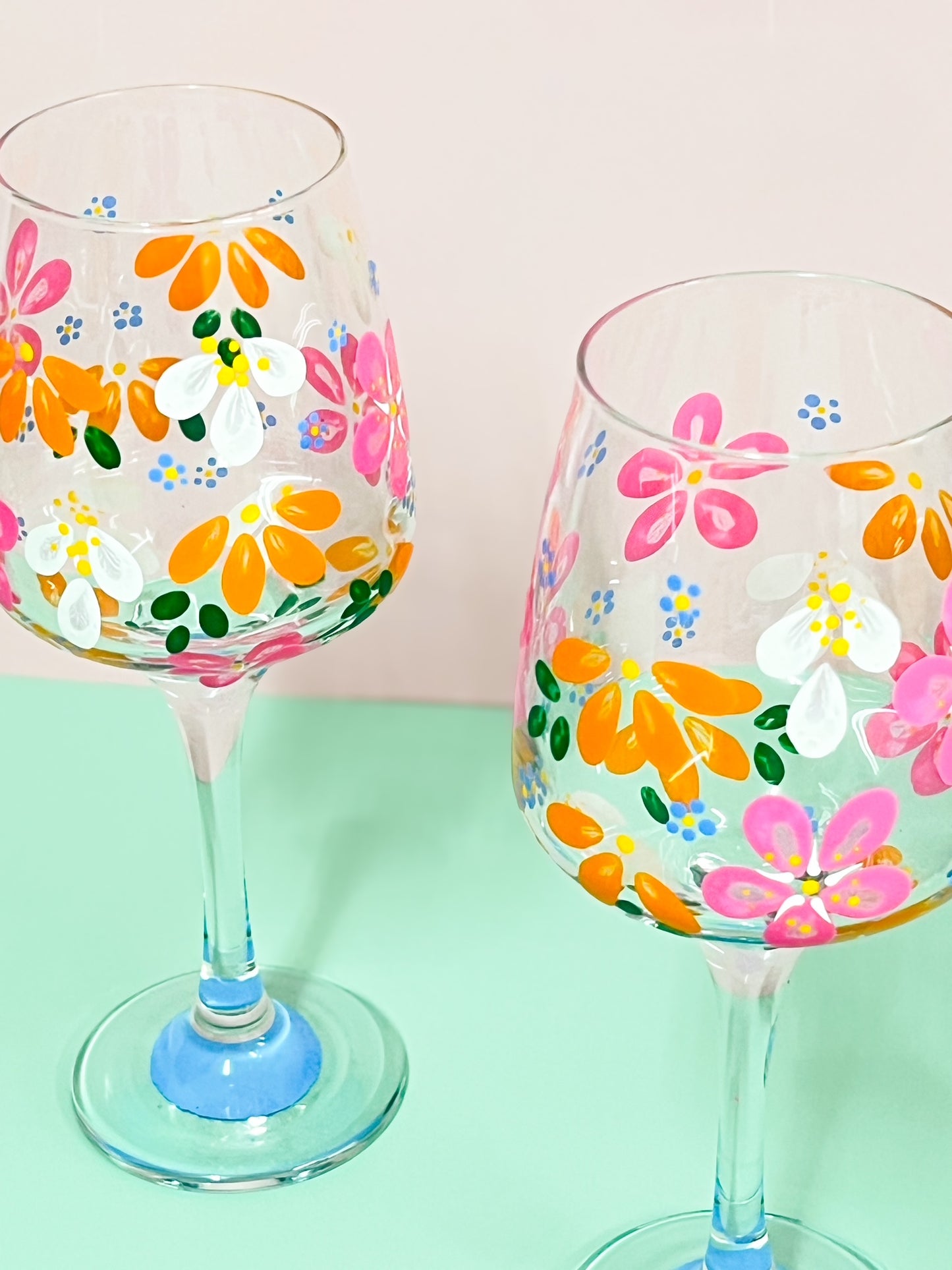 Hand-painted Wine Glass - Summertime