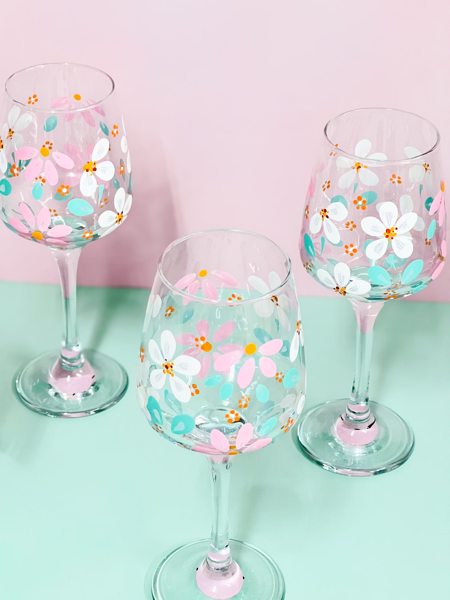 Hand-painted Wine Glass - Ariel