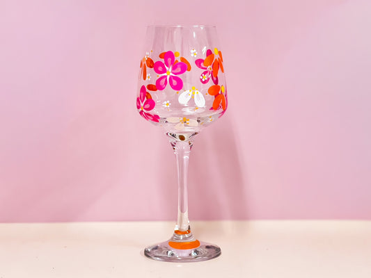 Hand-painted Wine Glass - Foxxy