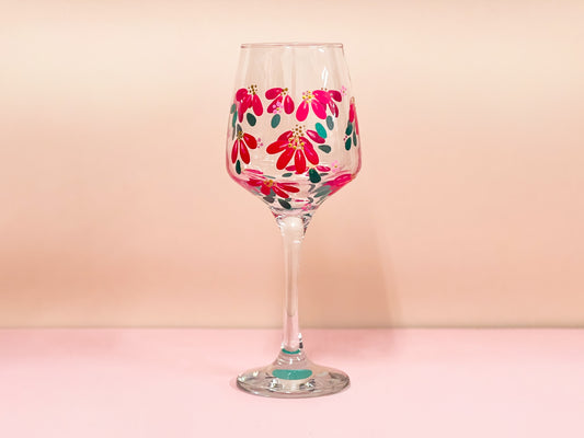 Hand-painted Wine Glass - Dahlia