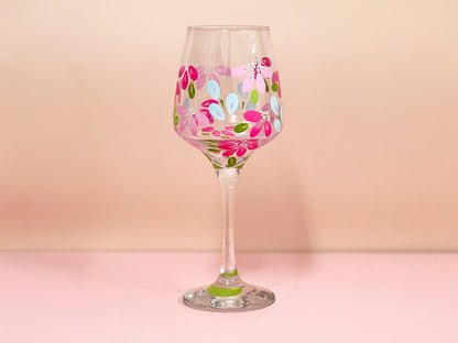 Hand-painted Wine Glass - Azure