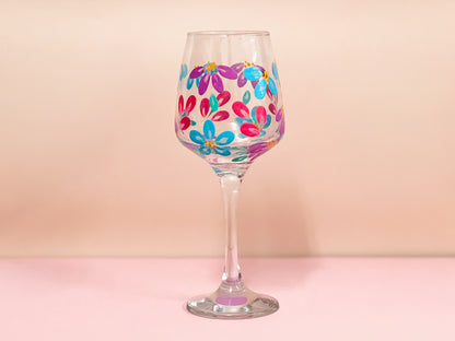 Hand-painted Wine Glass - Lokelani