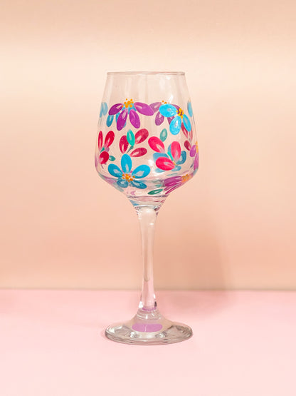 Hand-painted Wine Glass - Lokelani