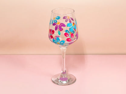 Hand-painted Wine Glass - Lokelani