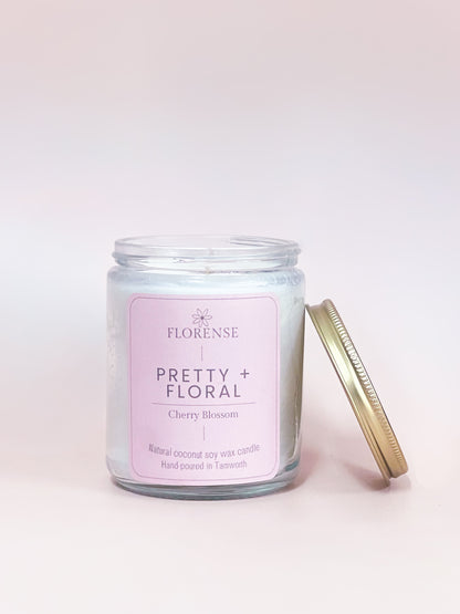 Mason Jar Candle - Clear | Pretty + Floral - Cherry Blossom