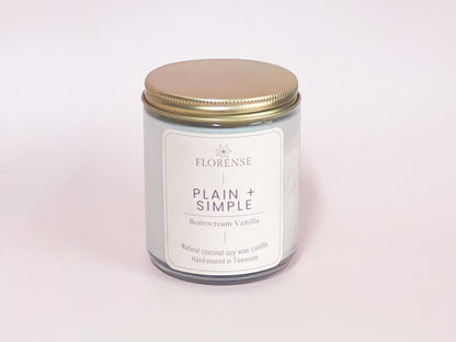 Mason Jar Candle - Clear | Plain + Simple - Buttercream Vanilla