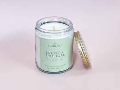 Mason Jar Candle - Clear | Fruity + Tropical - Coconut and Lime