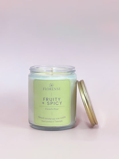 Mason Jar Candle - Clear | Fruity + Spicy - Frech Pear