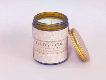 Amber Candle | Fruity + Cool (Nectarine and Mint)