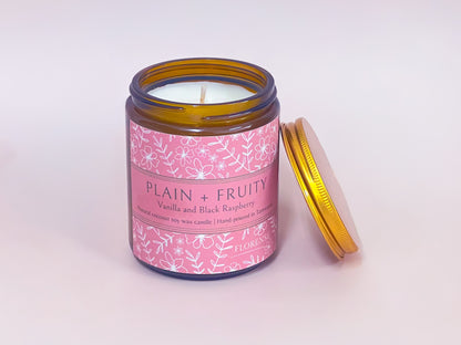 Amber Candle | Plain + Fruity (Black Raspberry + Vanilla)