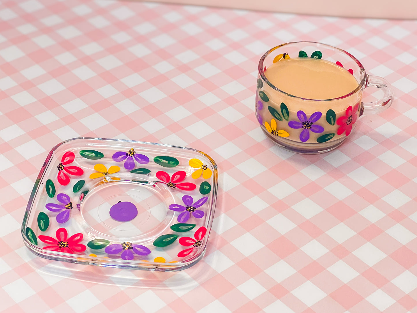 Hand-painted Square Teacup + Saucer | Taylor