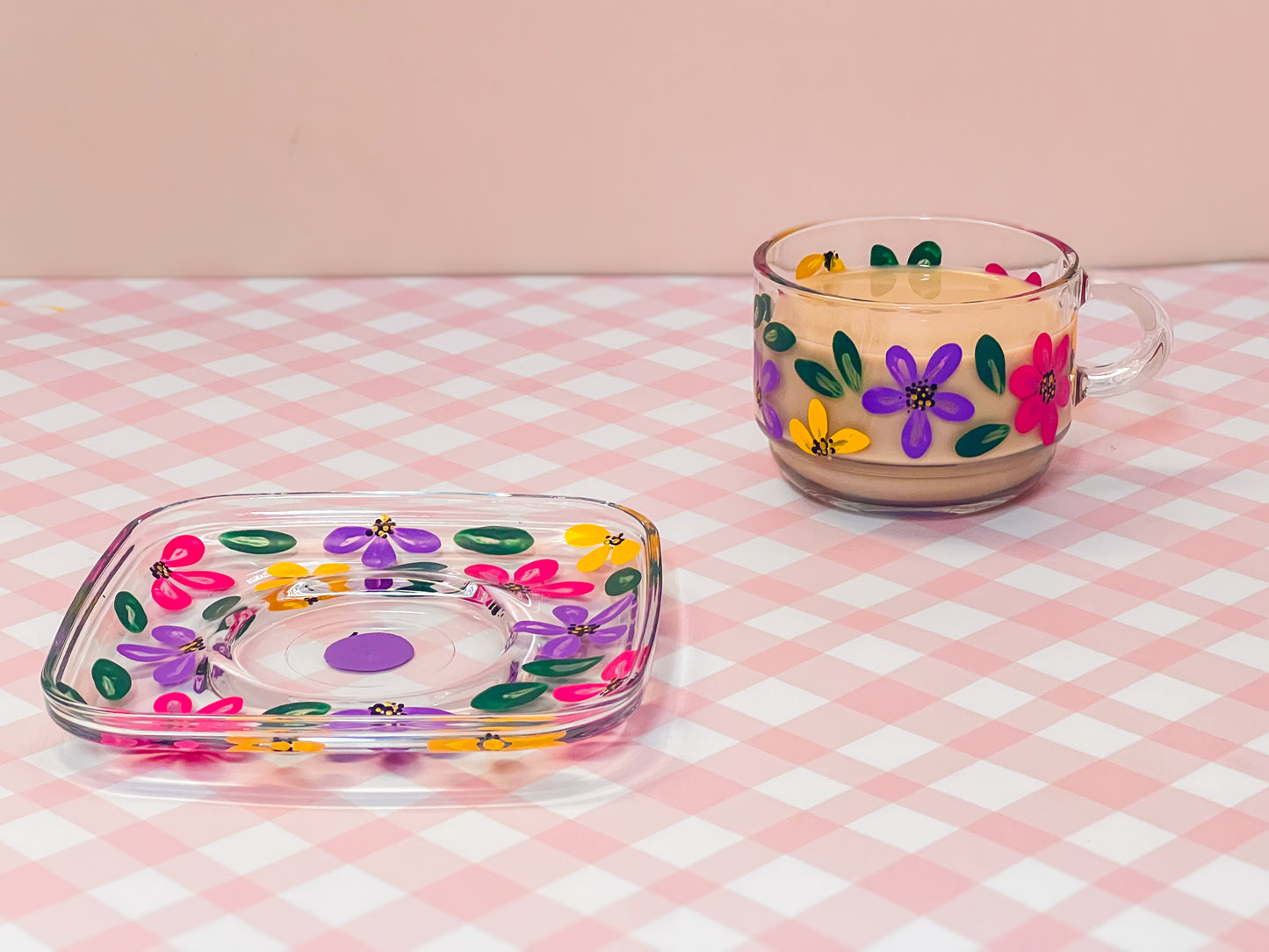Hand-painted Square Teacup + Saucer | Taylor