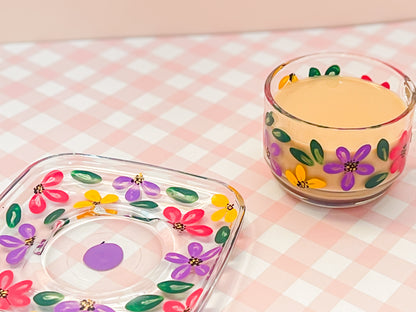 Hand-painted Square Teacup + Saucer | Taylor