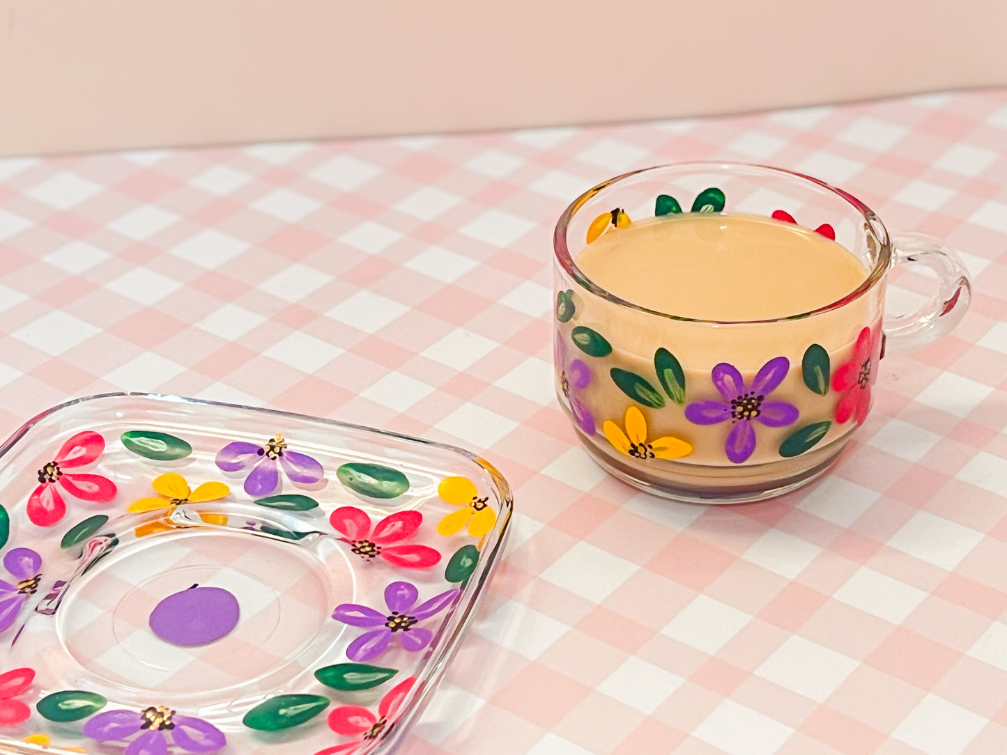 Hand-painted Square Teacup + Saucer | Taylor