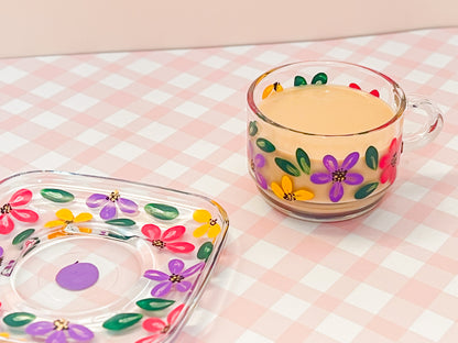 Hand-painted Square Teacup + Saucer | Taylor