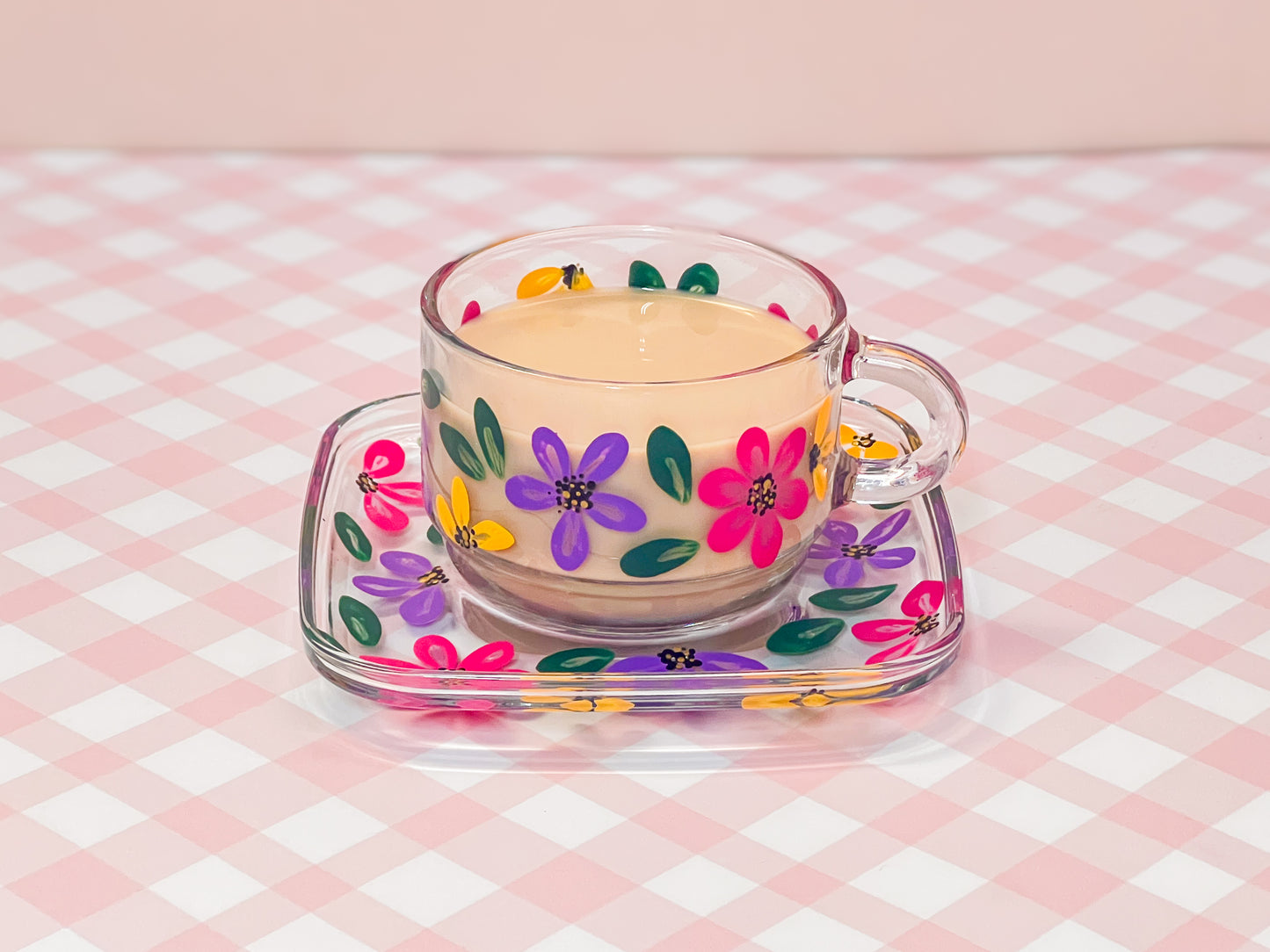 Hand-painted Square Teacup + Saucer | Taylor