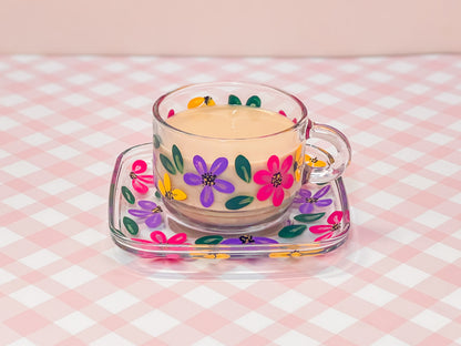 Hand-painted Square Teacup + Saucer | Taylor