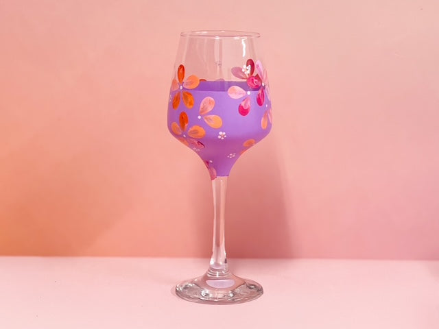 Hand-painted Wine Glass - Violet
