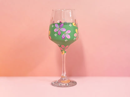 Hand-painted Wine Glass - Jade