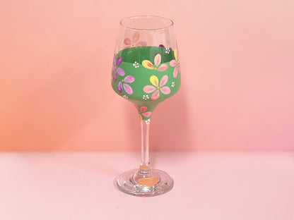 Hand-painted Wine Glass - Jade