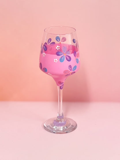 Hand-painted Wine Glass - Pastelle