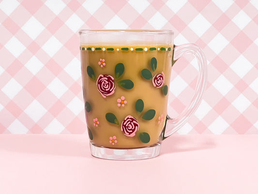 Hand-painted Coffee Mug | Glass | Just Rosy