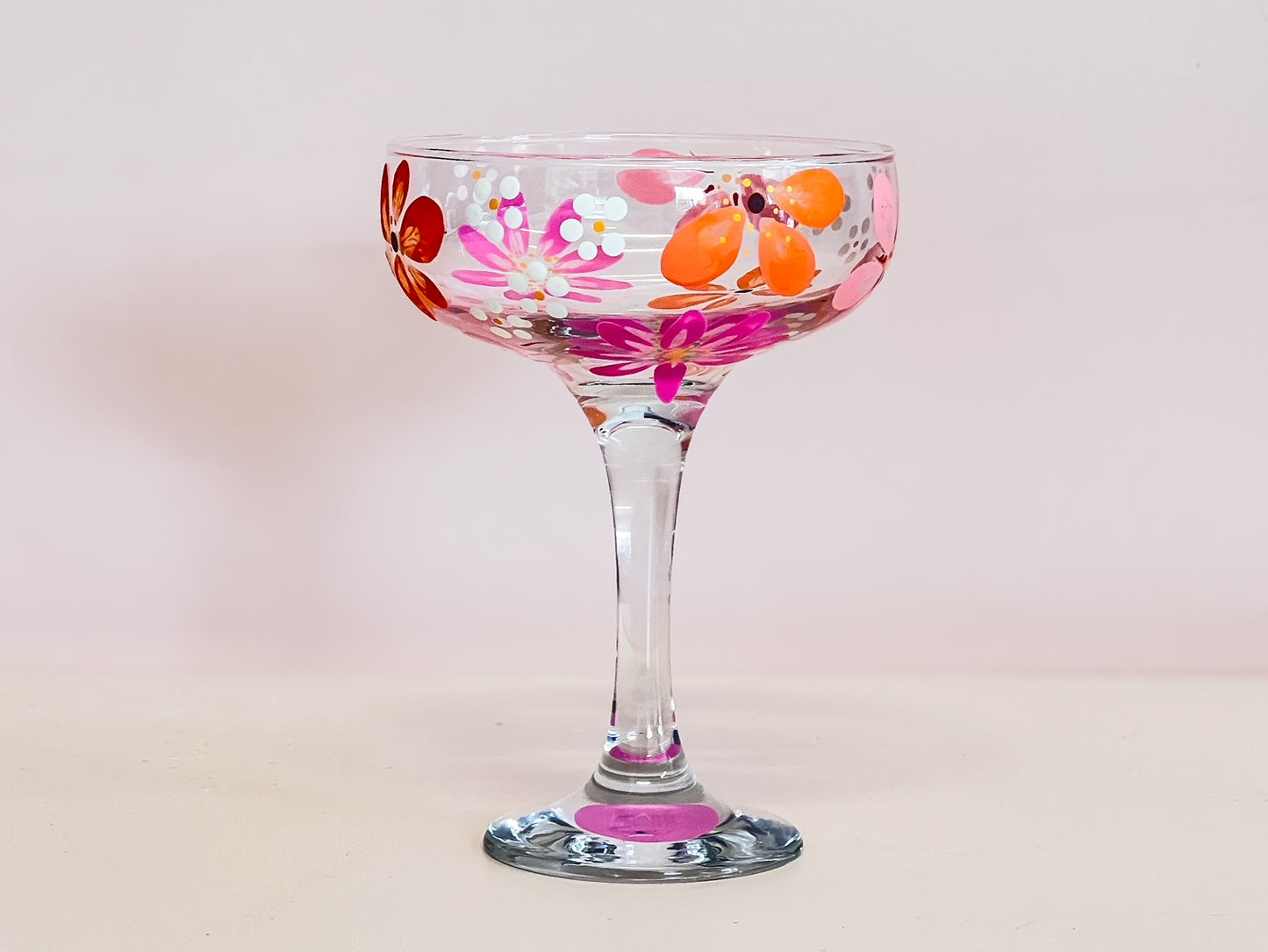 Hand-painted Coupe Glass - Foxxy