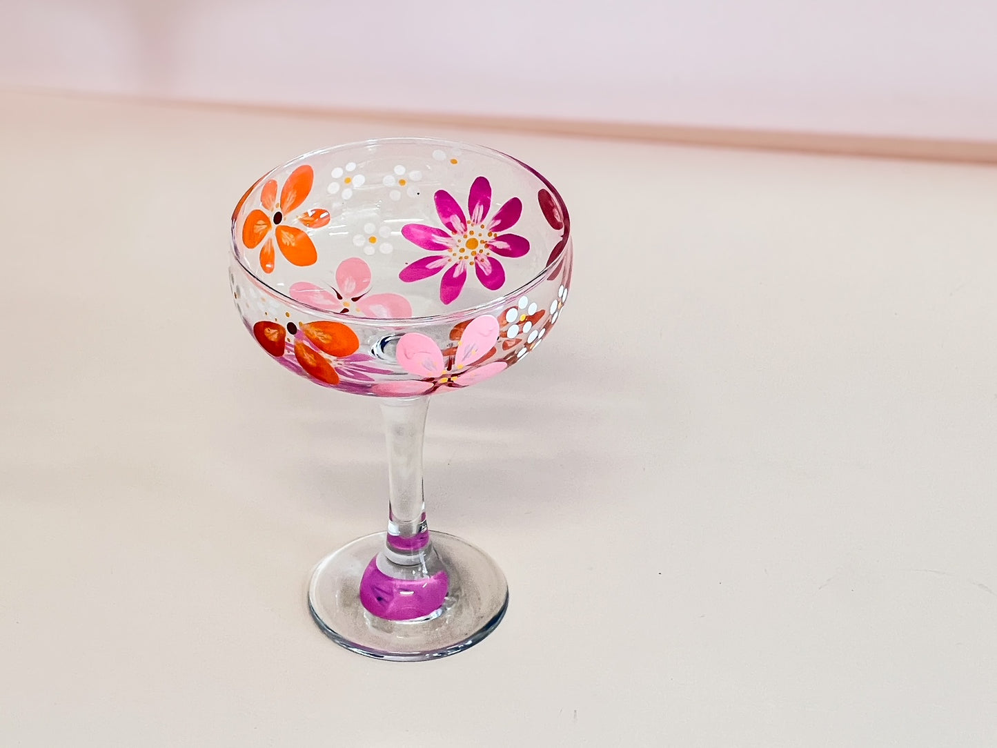 Hand-painted Coupe Glass - Foxxy