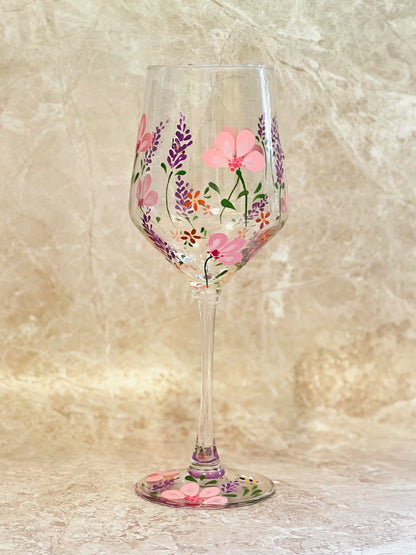 Hand-painted Wine Glass - Francesca