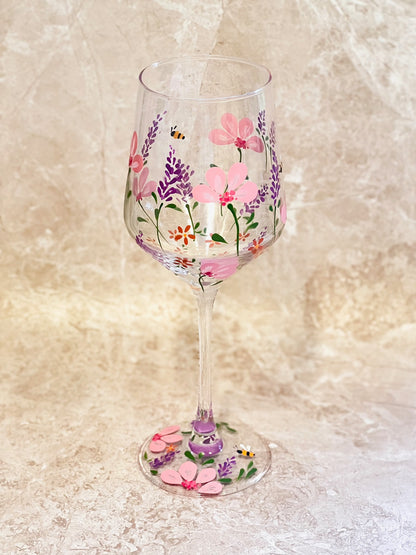 Hand-painted Wine Glass - Francesca