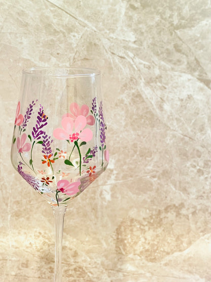 Hand-painted Wine Glass - Francesca
