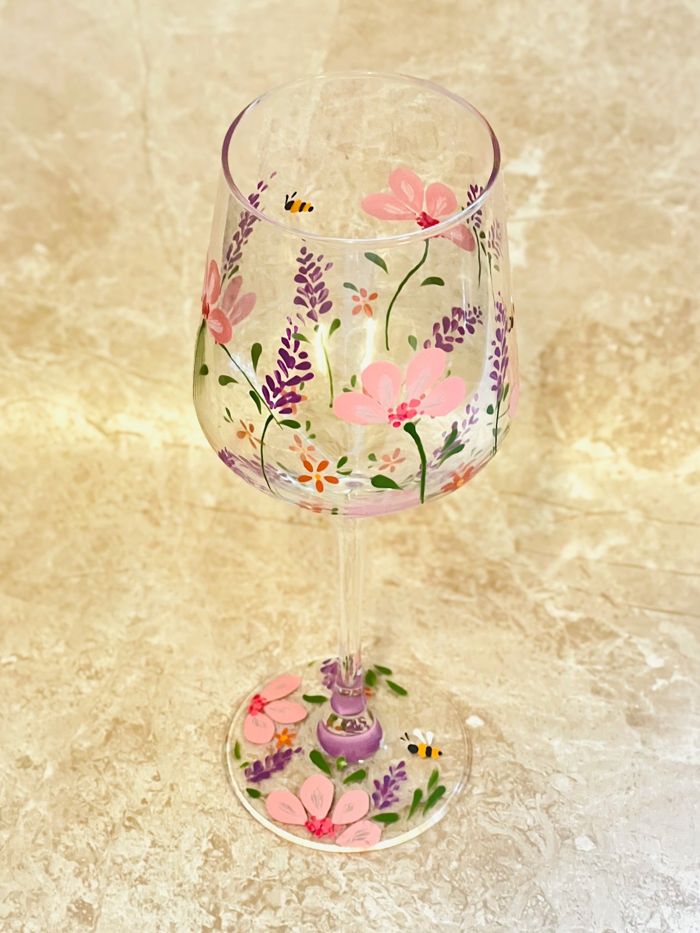 Hand-painted Wine Glass - Francesca