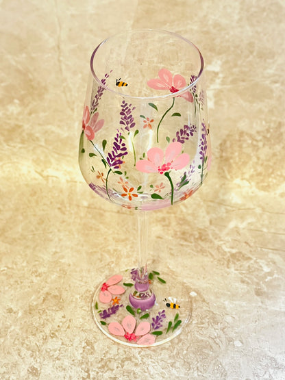 Hand-painted Wine Glass - Francesca