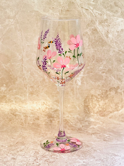 Hand-painted Wine Glass - Francesca