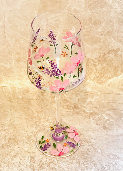 Hand-painted Wine Glass - Francesca