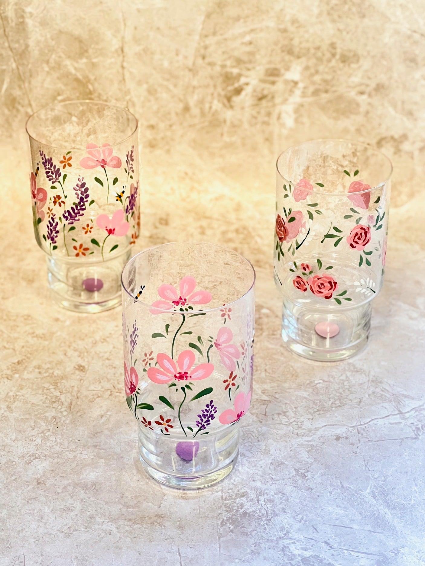 Hand-painted Highball Glass - Francesca