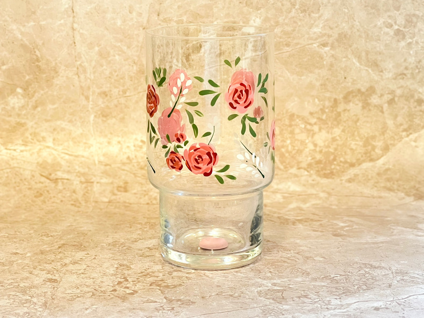 Hand-painted Highball Glass - Rosie