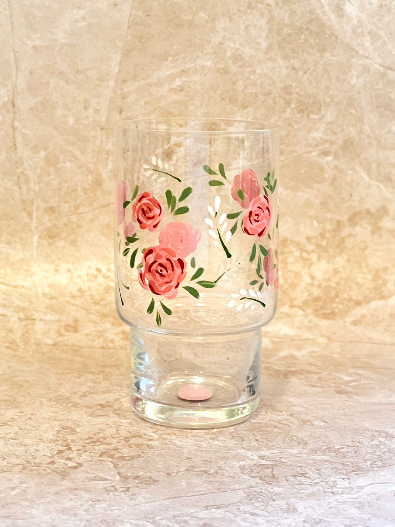 Hand-painted Highball Glass - Rosie