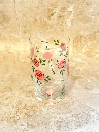 Hand-painted Highball Glass - Rosie