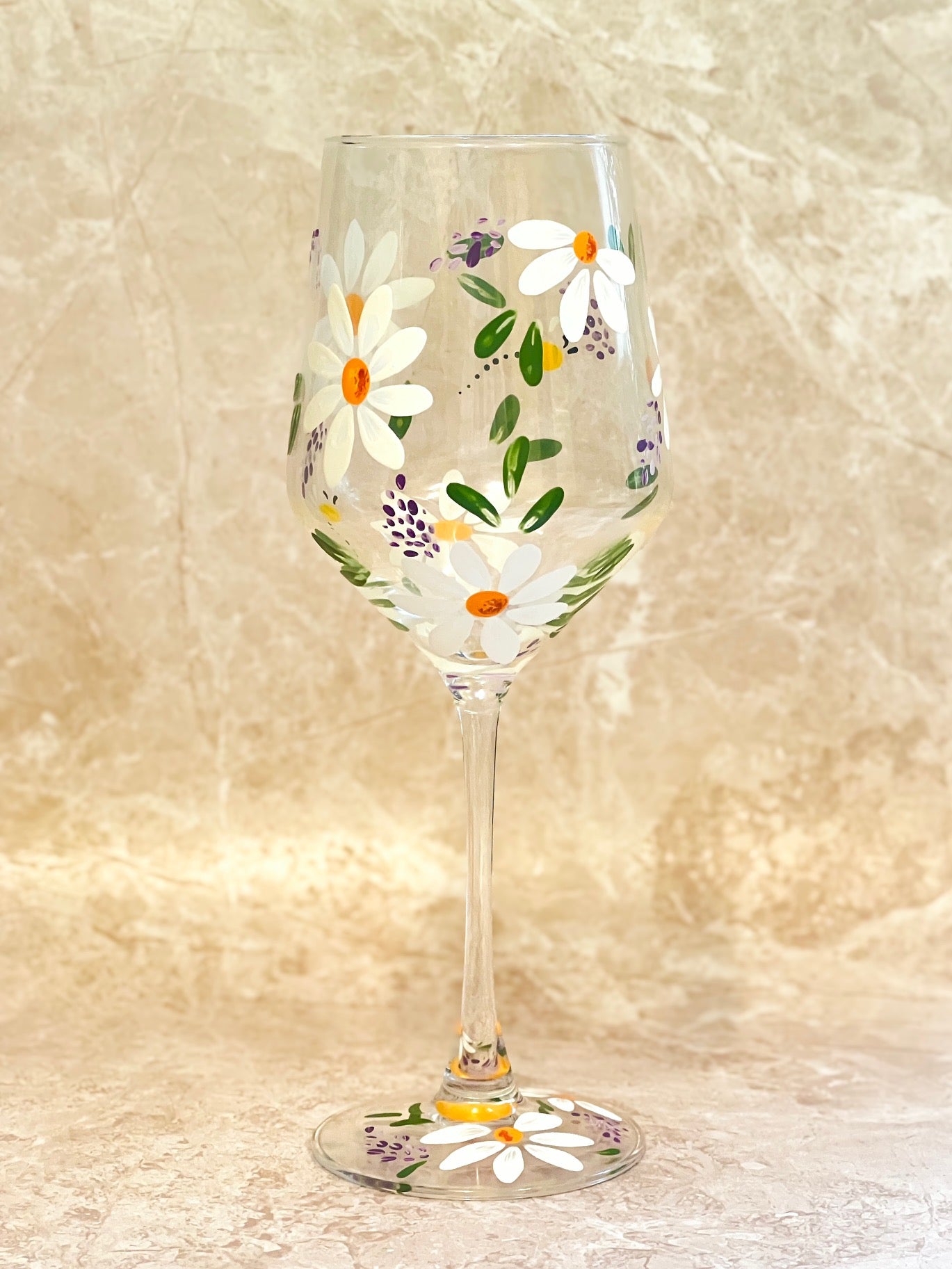 Hand-painted Wine Glass - Margot