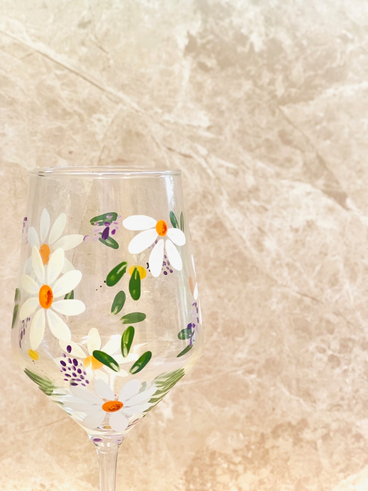 Hand-painted Wine Glass - Margot