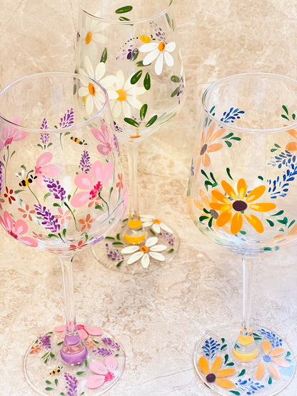 Hand-painted Wine Glass - Francesca